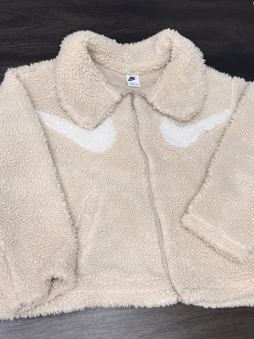 Nike Women's Cream Teddy Sherpa Zip Jacket